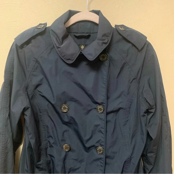 Barbour Featherweight Valerie Short Trench Jacket in Dark Navy Blue Size 6 - Picture 3 of 16
